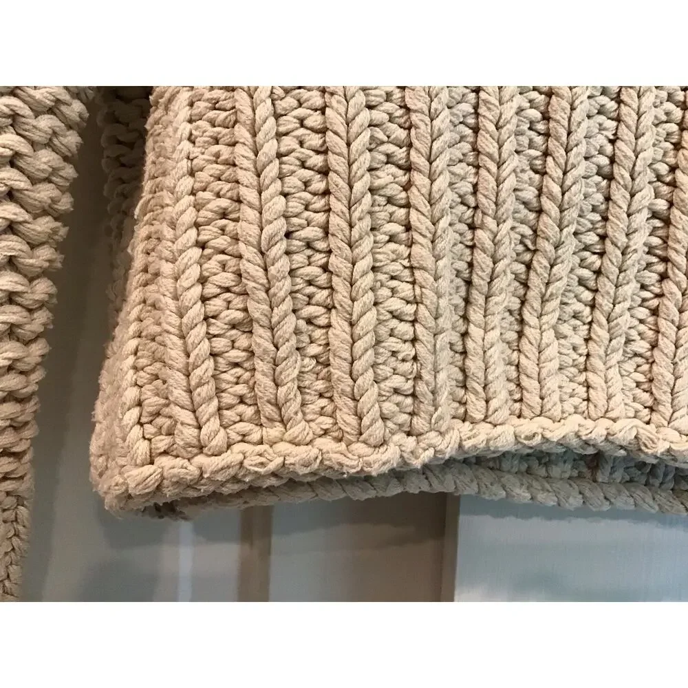 Free People My Only Sunshine Fisherman Sweater Women S Cream Chunky Knit Mock